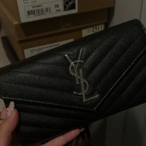Saint Laurent Monogramme quilted textured-leather wallet